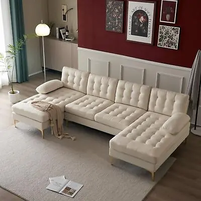 Contemporary U Shaped Sectional Double Chaise Sofa Living Room Lounge Couch • $524.99