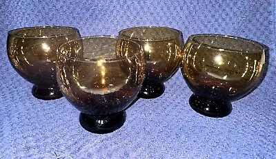 Vintage Mid Century Amber Cocktail Glasses Set Of 4 • $9.99