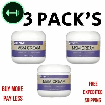 $46.29 • Buy 3 Pack's MRM, MSM Cream, 4 Oz (113 G) With Vitamin A & D