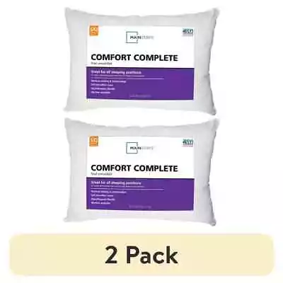 (2 Pack) Mainstays Comfort Complete Bed Pillow Standard/Queen • $11.23