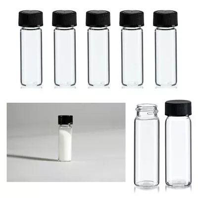 100 Mini Clear Glass Vial Bottles Cap 2 3/16 Tall 6 ML Gold Panning Prospecting • $31.23