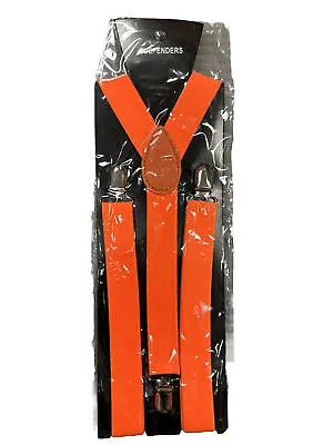 Orange Colors Mens Womens Clip-on Suspenders Elastic Y-Shape Adjustable Braces • $5.95