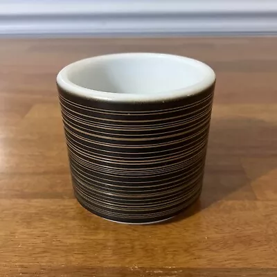 Pyrex Vintage Terra Brown Stripes Made USA 13 Oz Handleless Mug Ovenware • $2.47