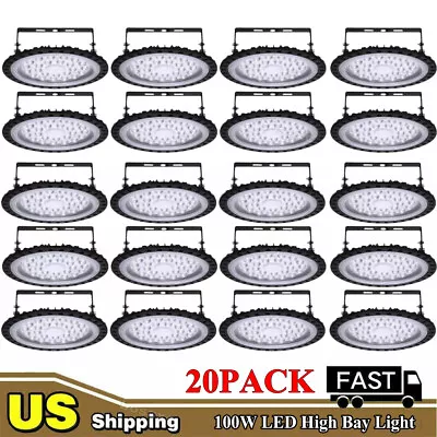 20 Pack 100W UFO Led High Bay Light Factory Warehouse Commercial Light Fixtures • $325.99
