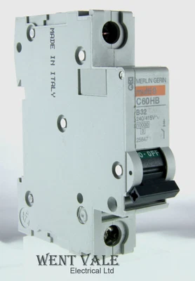 £8.60 • Buy Merlin Gerin Multi 9 - C60HB132 - 32a Type B Single Pole MCB Used