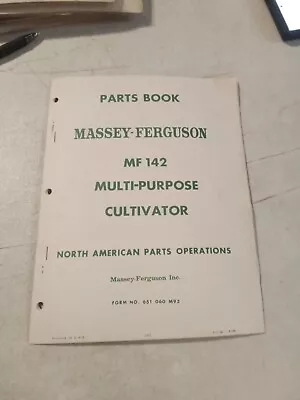 Vintage 1966 Massey Ferguson Mf 142 Multi Purpose Cultivator  Parts Book • $12.95