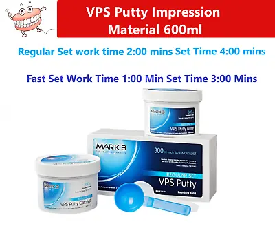 MARK3 VPS Putty Impression Material 600ml ( 300ml Base & 300ml Catalyst) USA • $29.95