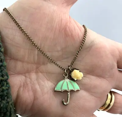 Accessorize Umbrella Pendant Necklace Metal Costume Jewellery • £8