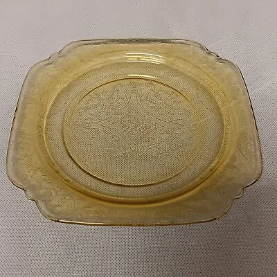 Federal Glass Madrid Luncheon Plate Yellow Amber Depression Glass • $14.95