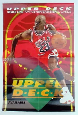 Vintage 1993 1994 Michael Jordan Upper Deck Basketball Poster 22 X 34 Series #1 • $24.99