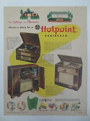 Vintage Australian Advertising 1953 Ad HOTPOINT RADIOGRAM Radio Reord Player Art • $14.95