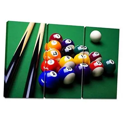  Billiard Art Wall Decor 3 Piece Large Billiards Ball Canvas Wall Art Snooker  • $101.17