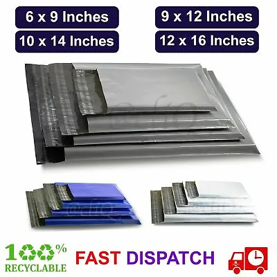 £1.53 • Buy MAILING BAGS Grey STRONG Parcel Postage Plastic Post Poly Mailer SELF SEAL
