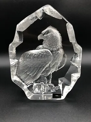 Mats Jonasson Sweden Carved Crystal Signature Collection Eagle Sculpture  • $39.99