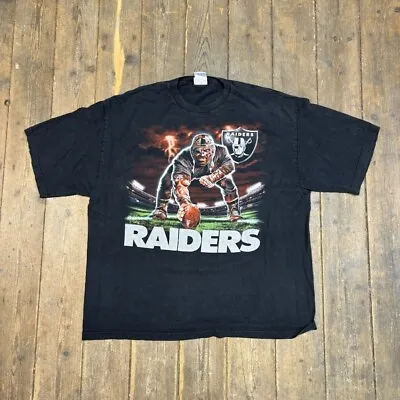 NFL Oakland Raiders T-Shirt Football Graphic Short Sleeve Tee Black Mens 3XL • £25