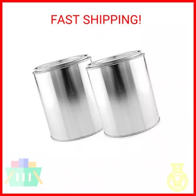 Empty Quart Paint Cans With Lids (2 Pack); Unlined Metal Paint Cans Value Pack • $20.58