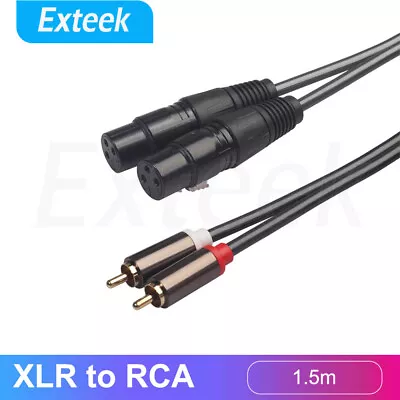 Dual XLR Female To Dual RCA Male Audio Signal Patch Cable 2XLR To 2RCA 1.5m • $12.85