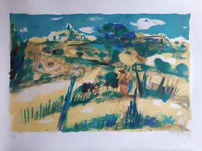 Marcel Mouly Lithograph  Le Paysage  Hand Signed Numbered Arches1979 • $254.94