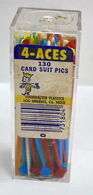 Vintage 4 Aces Card Hors D'oeuvre Cocktail Plastic Cheese Olive Cherry Picks  • £9.64