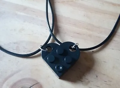 Lego Heart Bff 2 Halves Pendant Necklace Gift Black NEW • £3