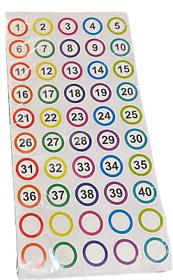 Coloured Numbers Stickers Kids Labels For Craft Decoration Card-Making 100pcs • £2.95