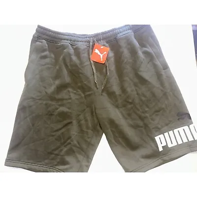 Puma Men's Big Fleece Logo Shorts - Olive Green Size XL NWT • $20