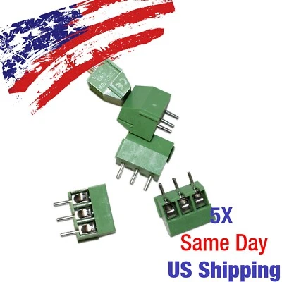 $5.80 • Buy Three 3 Pin Screw Terminal Block Connector 3.5mm Pitch Straight PCB 5PCS US SHIP