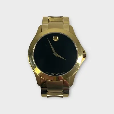 Movado Masino Black Dial Quartz 40mm Gold-Tone Men's Wristwatch (SPG058371) • $309.90
