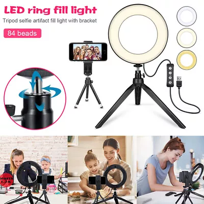 LED Ring Fill Light For Selfie Photo Live Adjustable Lighting Cell Phone Bracket • $42.71