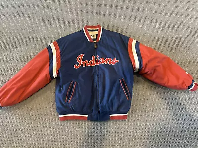 Cleveland Indians MIRAGE Cooperstown Collection 1954 Jacket Coat Chief Wahoo L • $115