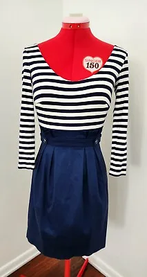 $25 • Buy Forever New Striped Navy & White Pencil Dress (Size 6)