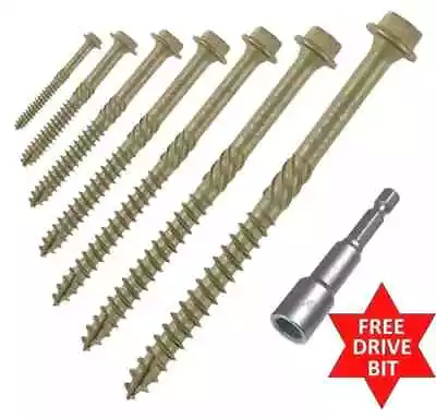 Hex Head Landscape Screws Sleeper Decking Fixing Timber Fix In-dex Spectre Type • £4.31