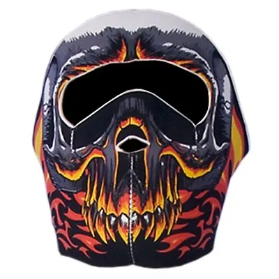 Red Evil Skull Flame Neoprene Face Mask Biker ATV Ski Costume Motocross Reverse • $6.95