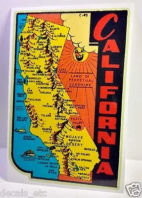 State Of California Vintage Style Travel Decal / Vinyl Sticker Luggage Label • $4.69