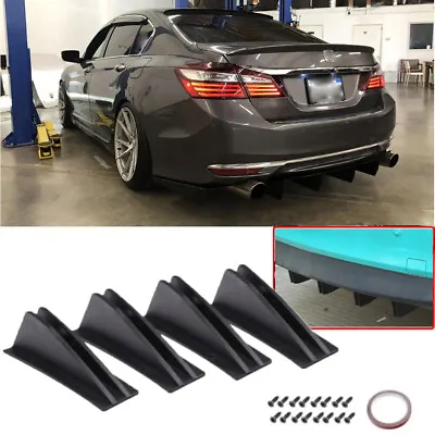 Car Rear Bumper Lip Diffuser Spoiler Splitter 4 Shark Fin For Honda Accord Coupe • $19.11