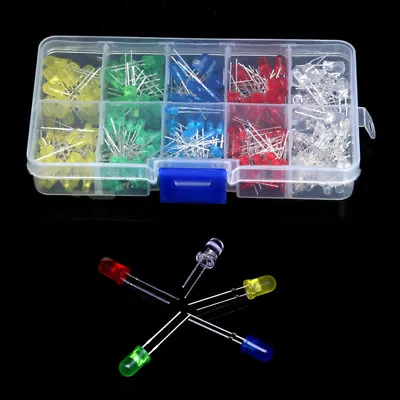 New 200Pcs 3mm 5mm LED Light White Yellow Red Blue Green Assortment Diodes Kit • $5.22