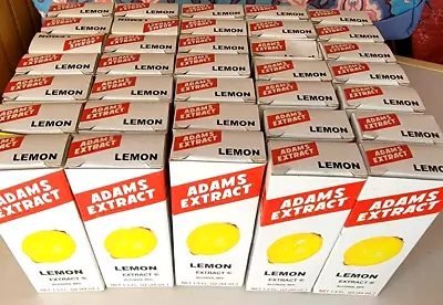 WHOLESALE LOT Of 35 X 1.5 Fl Oz Adams Pure LEMON EXTRACT 01/2027 USA Made • $39.95