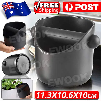 $15.95 • Buy Coffee Knock Box Waste Container Grinds Tamper Tube Bin Black Bucket NEW