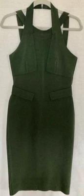 $75 • Buy SCANLAN And THEODORE Dress Stretchy Green Viscose Elastane Bodycon Size 12