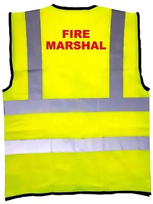 HI VIS FIRE MARSHAL Printed VEST Waistcoat Safety Vest • £8.13