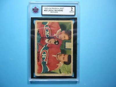 1953/54 Parkhurst Nhl Hockey Card #30 Elmer Lach Maurice Richard Ksa 2 Gd Parkie • $229.99