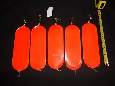 5 Brass Red  Spray Painted Salmon Dodger 8  Trolling Fishing Lure Attractors • $19.95