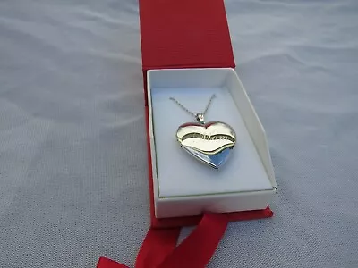 Mom I Love You Heart Locket Pendant - 18 Inch - 750 18KT New • $15