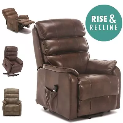 Buckingham Electric Rise Recliner Leather Air Riser Sofa Armchair Lounge Chair • £469.99