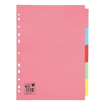 5-20 Subject File Filing Dividers Folder - Multi Colour A4 Punched Index Sheets • £1.39