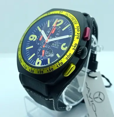 Men's Watch Chronograph Black Chrono AVIO MILANO Case XL 48mm Series Numbered • £131.99