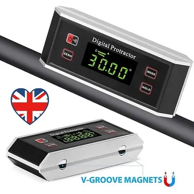 Waterproof Magnetic Digital Protractor Inclinometer Level Box Angle Meter Finder • £24.49