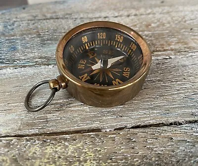 Brass Pocket Compass - Old Vintage Style - Nautical Keychain • $8.49