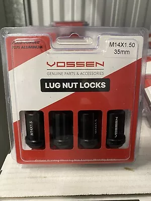 Authentic Black Vossen Forged 14x1.5/35mm Wheel Lug Nuts LOCKS (x4) Plus Key • $56