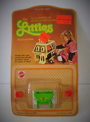 New THE LITTLES Dollhouse Furniture TABLE CUPS & SAUCERS Set Mattel 1980 NIP • $10.99